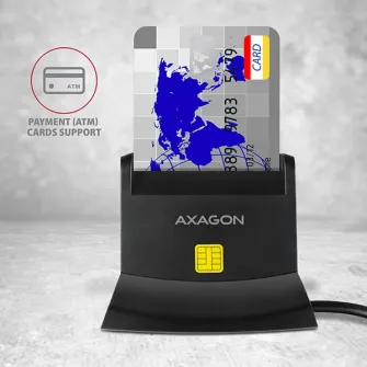 Cititor USB Axagon CRE-SM2, Smart Card si SD/microSD/SIM