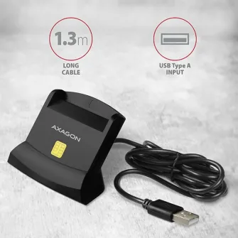 Cititor USB Axagon CRE-SM2, Smart Card si SD/microSD/SIM