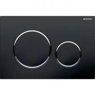 Clapeta de actionare rezervor WC incastrat Geberit Sigma20, pentru spalare cu doua volume, negru crom