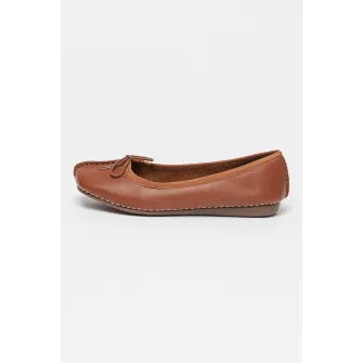 Clarks, Balerini cu detaliu cu funda Freckle Ice, Maro scortisoara, 4