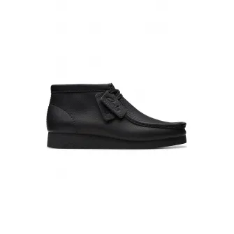Clarks, Ghete chukka de piele Wallebees, Negru stins, 6.5