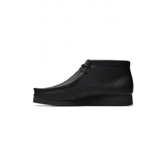 Clarks, Ghete chukka de piele Wallebees, Negru stins, 6.5