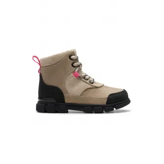 Clarks, Ghete de piele intoarsa Evyn, Alb fildes, Negru, Maro nisip, 20 EU