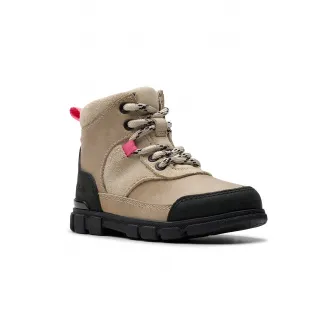 Clarks, Ghete de piele intoarsa Evyn, Alb fildes, Negru, Maro nisip, 20 EU