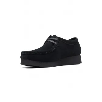 Clarks, Mocasini de piele intoarsa Wallabee, Negru, 3.5