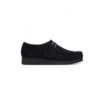 Clarks, Mocasini de piele intoarsa Wallabee, Negru, 4