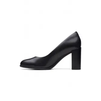 Clarks, Pantofi de piele intoarsa cu toc masiv Freva, Negru, 4