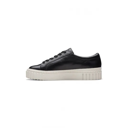 Clarks, Pantofi sport low-cut de piele, Negru, 3.5