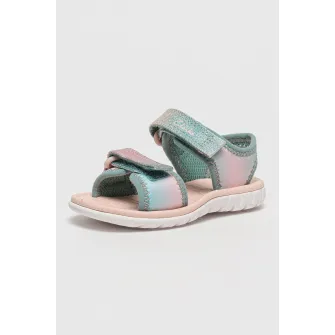 Clarks, Sandale cu velcro Surfing Tide, Turcoaz, Roz pastel, 20 EU