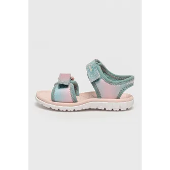 Clarks, Sandale cu velcro Surfing Tide, Turcoaz, Roz pastel, 21 EU