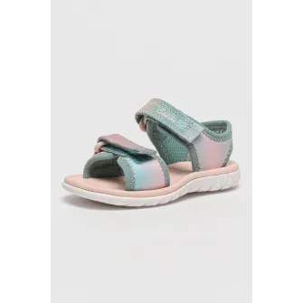 Clarks, Sandale cu velcro Surfing Tide, Turcoaz, Roz pastel, 21 EU