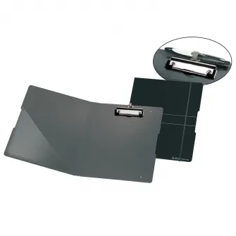 Clipboard dublu Herlitz, A4, Negru/Gri