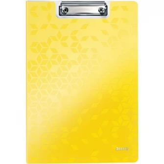 Clipboard Leitz WOW, dublu, polyfoam, A4, 100 coli, galben
