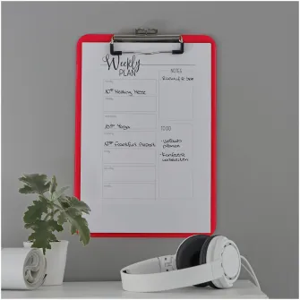 Clipboard Leitz WOW, simplu, PS, A4, 100 coli, rosu