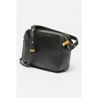 COCCINELLE, Geanta crossbody de piele cu buzunar exterior Beat, Negru