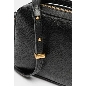 COCCINELLE, Geanta crossbody de piele cu buzunar exterior Beat, Negru