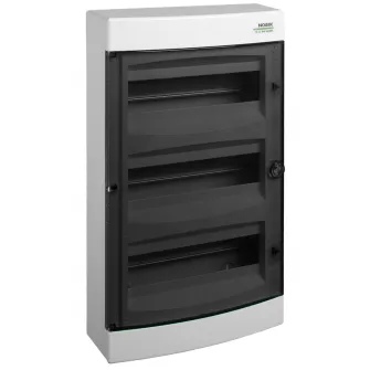 Cofret de distributie Noark 101502, montare aparenta, usa tranparenta, IP40, 3 randuri, 3x12 module, plastic