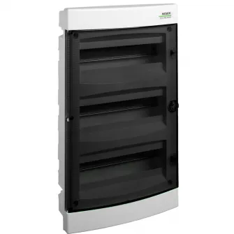 Cofret de distributie Noark 106198, montare incastrata, usa transparenta, IP40, 3 randuri, 3x18 module, plastic