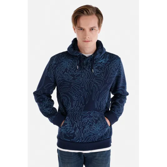 COLIN'S, Hanorac cu imprimeu grafic, Bleumarin, S