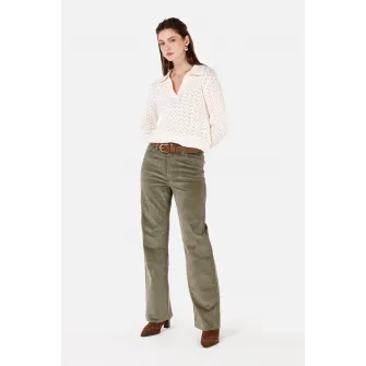COLIN'S, Pulover polo cu detalii Pointelle, Bej deschis, XS
