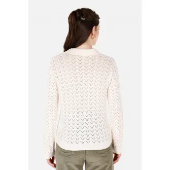 COLIN'S, Pulover polo cu detalii Pointelle, Bej deschis, XS