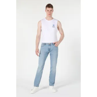 COLINS, Blugi cu model uni David, Albastru deschis, W34-L30