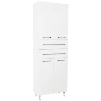 Coloana mobilier (dulap) baie Badenmob 008, 4 usi, 4 rafturi, 2 setare, MDF/PAL, 170x60x31.6cm, Alb