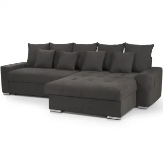 Coltar extensibil Cotta Minimaxx Nugget, 293x164 cm, montaj stanga, stofa culoare Maro Coal