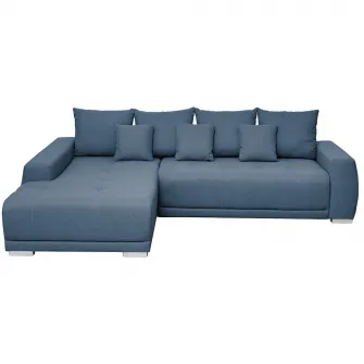 Coltar extensibil Kring Sky, 204x280 cm, suprafata dormit 230x130, montaj stanga, culoare albastru