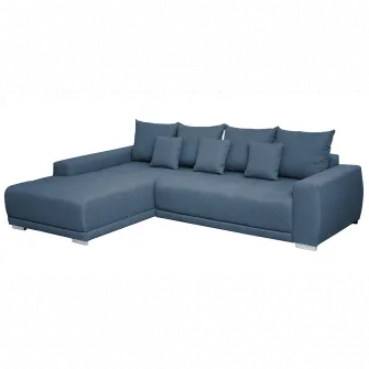 Coltar extensibil Kring Sky, 204x280 cm, suprafata dormit 230x130, montaj stanga, culoare albastru