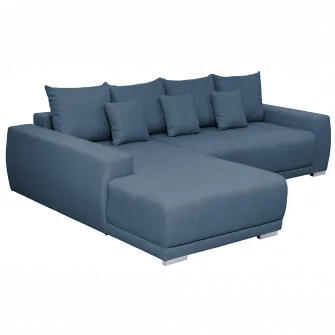 Coltar extensibil Kring Sky, 204x280 cm, suprafata dormit 230x130, montaj stanga, culoare albastru