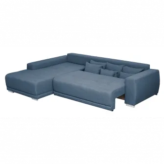 Coltar extensibil Kring Sky, 204x280 cm, suprafata dormit 230x130, montaj stanga, culoare albastru