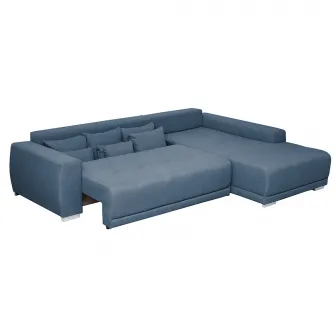 Coltar extensibil Kring Sky, 204x280 cm, suprafata dormit 230x130, montaj dreapta, culoare albastru