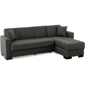 Coltar extensibil Modella Hugo No, dimensiuni 230x150x80 cm, suprafata dormit 103x200 cm, culoare gri