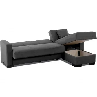 Coltar extensibil Modella Hugo No, dimensiuni 230x150x80 cm, suprafata dormit 103x200 cm, culoare gri
