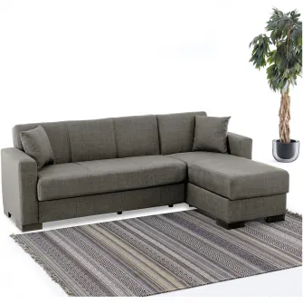 Coltar extensibil Modella Hugo No, dimensiuni 230x150x80 cm, suprafata dormit 103x200 cm, culoare gri -bej