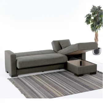 Coltar extensibil Modella Hugo No, dimensiuni 230x150x80 cm, suprafata dormit 103x200 cm, culoare gri -bej