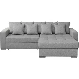 Coltar Kring Fjord, dimensiuni 266x90x165 cm, suprafata dormit 138x225 cm, culoare gri inchis