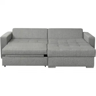Coltar Kring Fjord, dimensiuni 266x90x165 cm, suprafata dormit 138x225 cm, culoare gri inchis