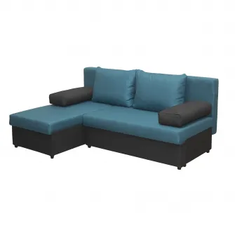 Coltar Kring Odense, 200x143x83 cm, suprafata dormit 200x140 cm, Gri/Turcoaz