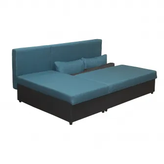 Coltar Kring Odense, 200x143x83 cm, suprafata dormit 200x140 cm, Gri/Turcoaz