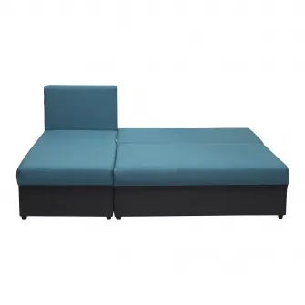 Coltar Kring Odense, 200x143x83 cm, suprafata dormit 200x140 cm, Gri/Turcoaz