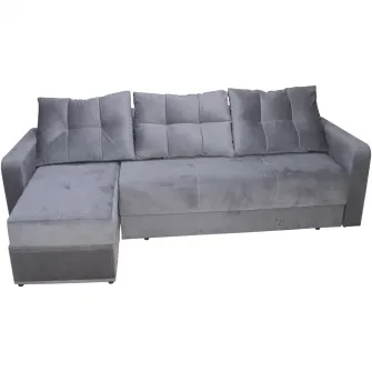 Coltar Nefmob Ivona, functie pat 220x140 cm, lada depozitare, 250x140x73 cm, culoare Gri Sidef
