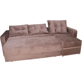 Coltar Nefmob Ivona, functie pat 220x140 cm, lada depozitare, 250x140x73 cm, culoare Maro Sidef