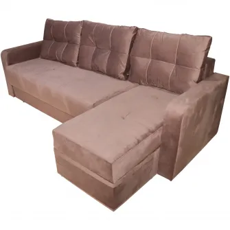Coltar Nefmob Ivona, functie pat 220x140 cm, lada depozitare, 250x140x73 cm, culoare Maro Sidef