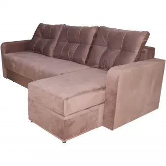 Coltar Nefmob Ivona, functie pat 220x140 cm, lada depozitare, 250x140x73 cm, culoare Maro Sidef