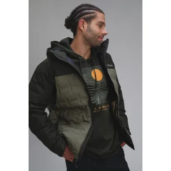 Columbia, Geaca cu umplutura de puf, pentru trekking Grand Trek III, Verde inchis, Verde deschis, 2XL