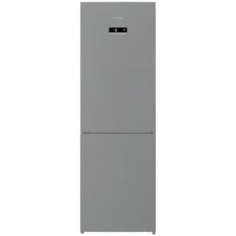 Combina frigorifica Arctic AK60366E40NFMT, 324 l, Full NoFrost, Control electronic, Air Flow Dual Tech, Clasa E, H 185 cm, Argintiu