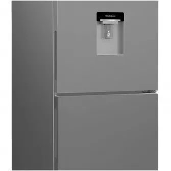 Combina frigorifica Arctic AK60406M40DS, 386 l, Clasa E, Water Dispenser, Garden Fresh, Safety Glass, XXL BOTTLE, H 202,5 cm, Argintiu