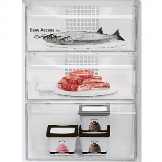 Combina frigorifica Arctic AK60406M40DS, 386 l, Clasa E, Water Dispenser, Garden Fresh, Safety Glass, XXL BOTTLE, H 202,5 cm, Argintiu
